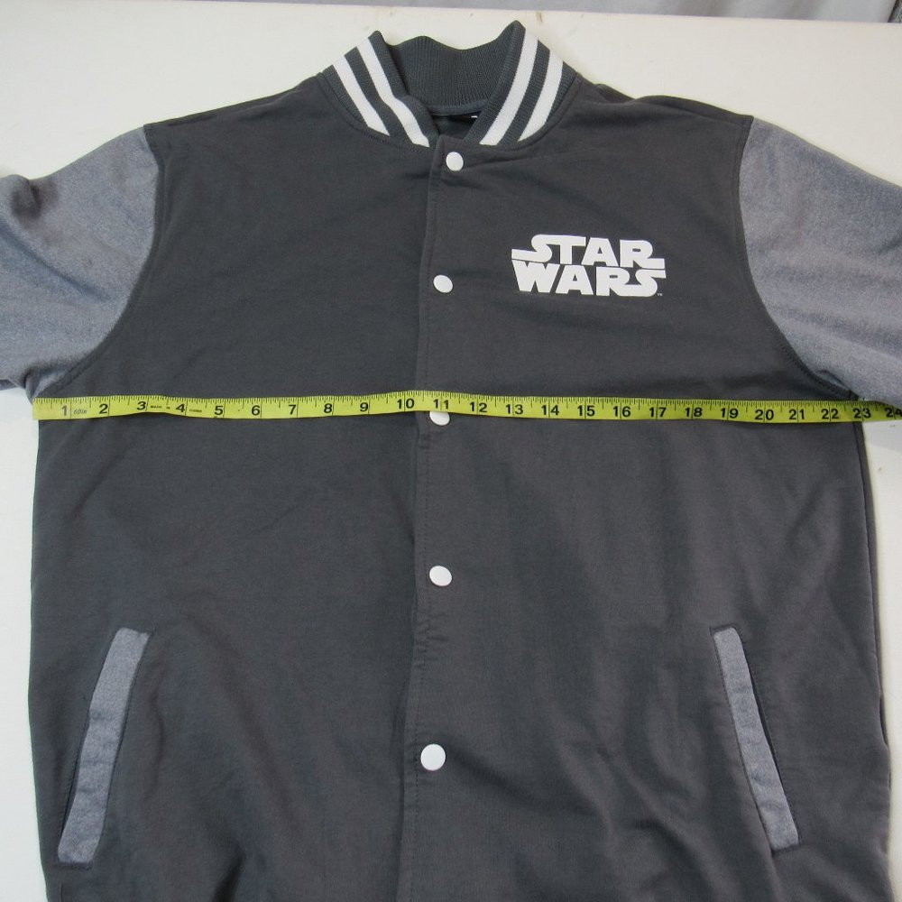 Star Wars Movie Logo Varsity Jacket Men’s Casual Long Sleeve Size Large Gray - Picture 8 of 10